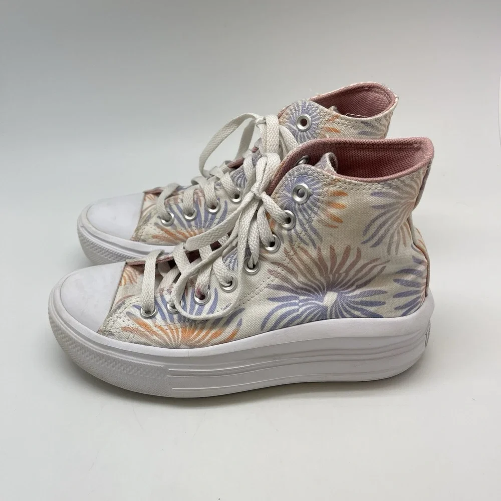 Converse Sneakers Womens 6 Chuck Taylor All Star Move Platform Hi Floral A06672C - Picture 3 of 10